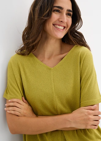 Shirt in gebreide look • cactusgroen • bonprix online shop