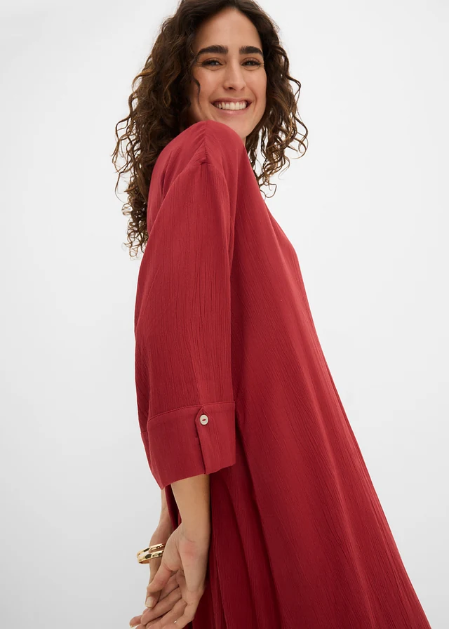 Robe caftan en viscose fluide • rouge désert • product-page.page-title-suffix