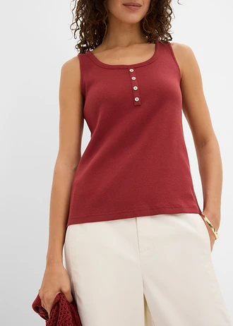 Heuplange geribde top • woestijnrood • bonprix online shop