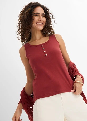 Top côtelé longueur hanches • rouge désert • Boutique bonprix