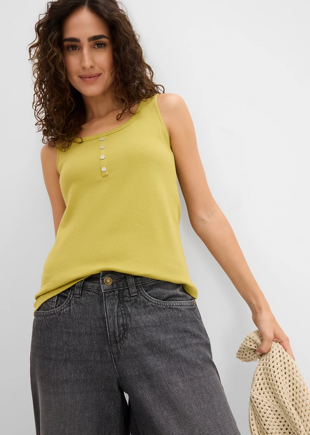 Blugi wide leg Mid Waist, talie confortabilă • gri închis denim uzat • magazin bonprix