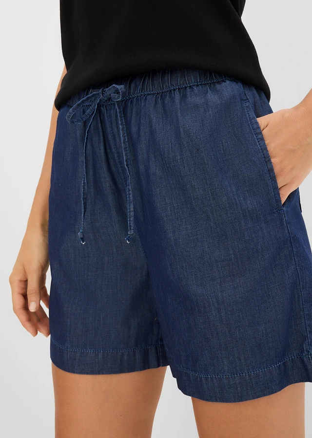 Džínsové šortky, Mid Waist, pohodlný pás • modrá denim used • obchod bonprix