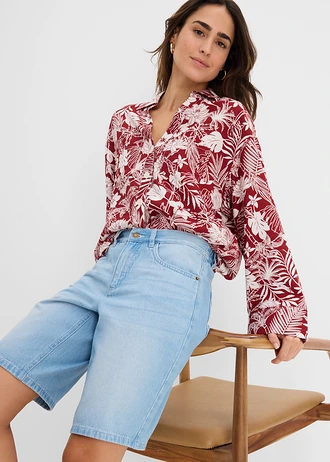 Džínové bermudy Mid Waist, pohodlný pas • světle modrý denim used • bonprix obchod