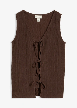 Top texturé • marron foncé • Boutique bonprix