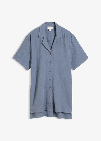 Overhemdblouse van mousseline