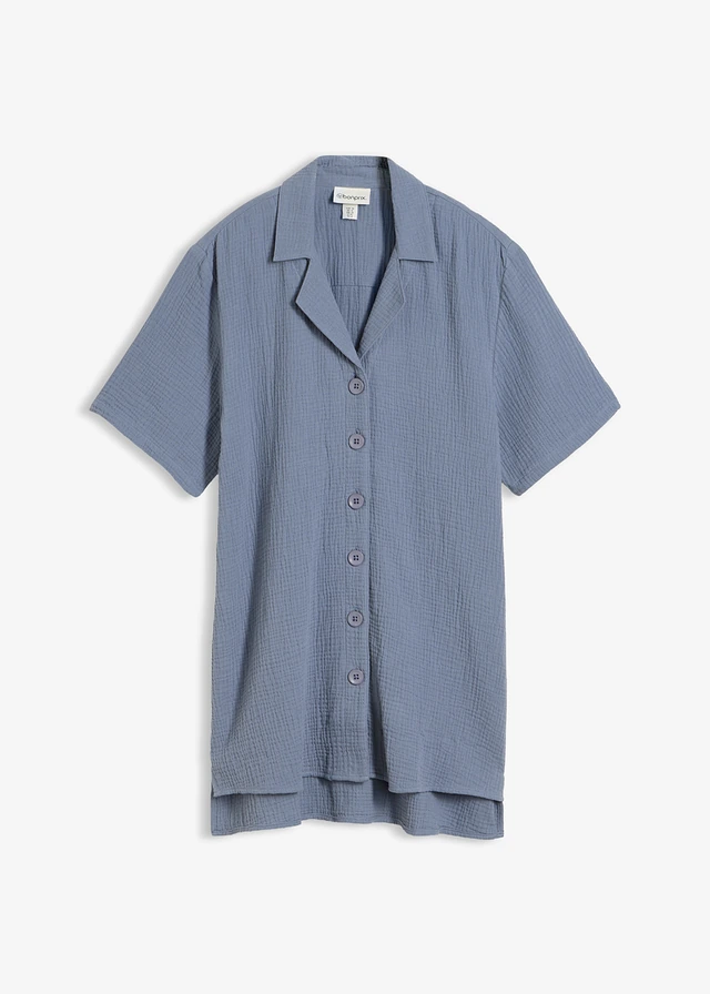 Overhemdblouse van mousseline