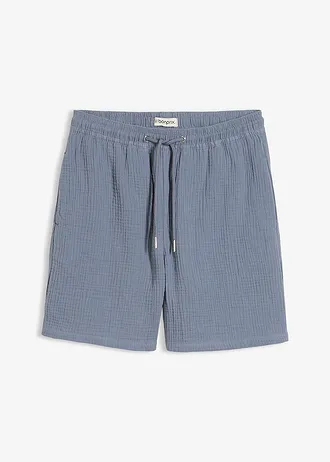 Mousseline short, Kleur: rookblauw