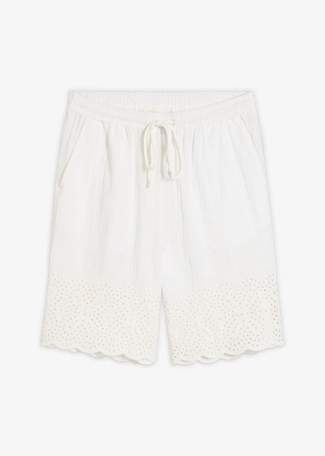 Bermuda van luchtige mousseline • wit • bonprix online shop