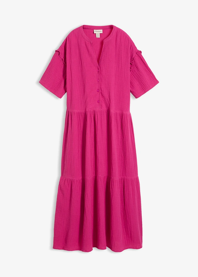 Rochie midi din muselină moale • pink-fucsia • magazin bonprix