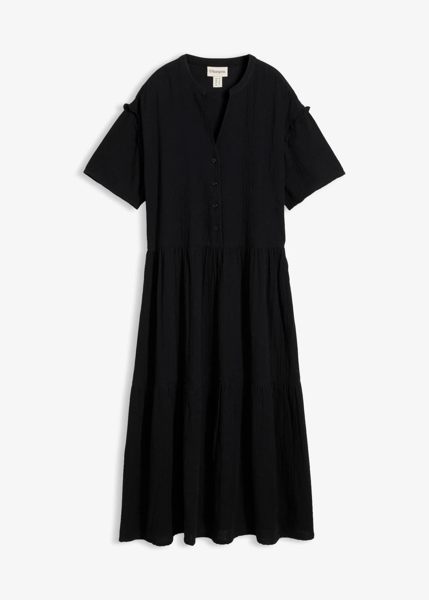 Rochie midi din muselină moale • negru • magazin bonprix