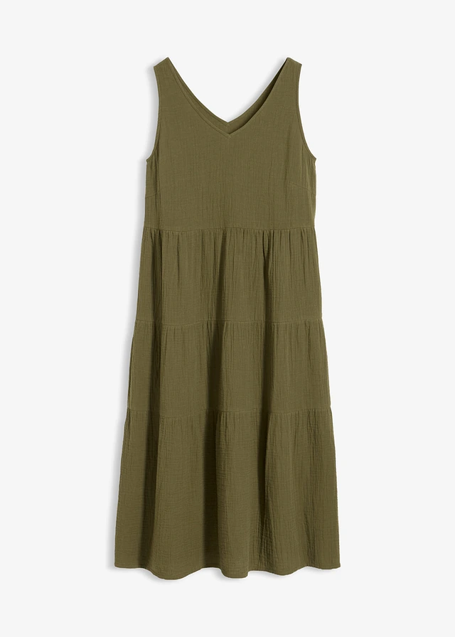 Rochie din muselină din bumbac 100% • oliv închis • magazin bonprix