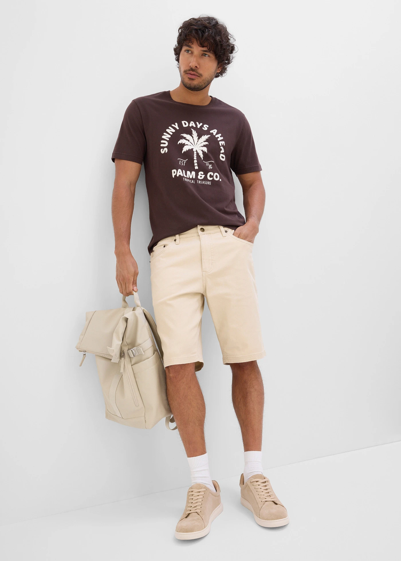 Classic fit stretch bermuda • lichtsand • bonprix online shop
