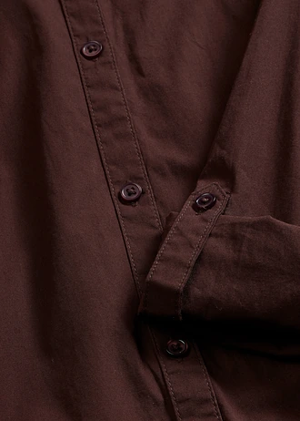 Sukienka szmizjerka z bawełnianej popeliny • ciemnobrązowy • sklep bonprix