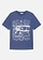 T-shirt van biologisch katoen, Kleur: indigo met print