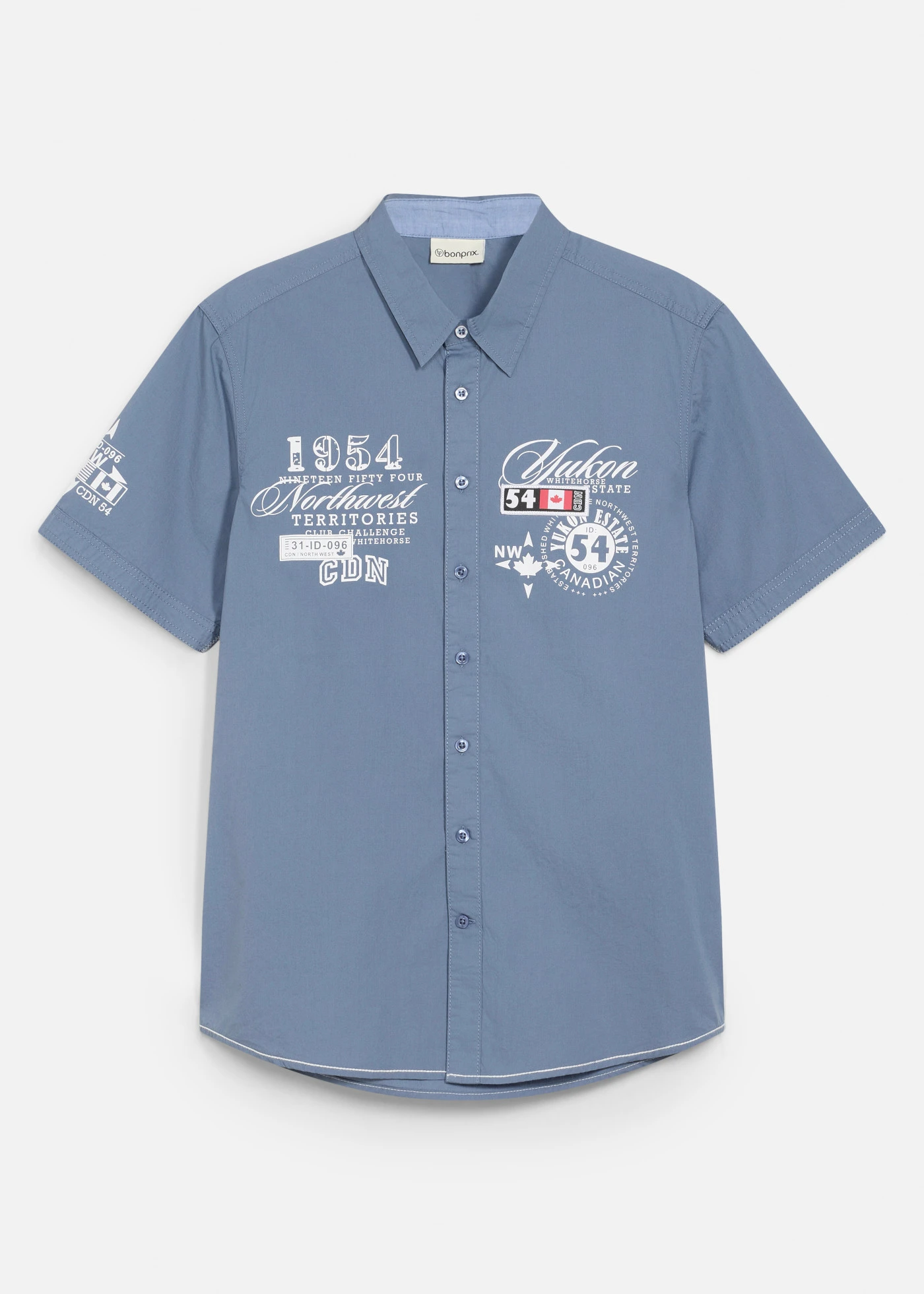 Rövid ujjú ing, Slim Fit • füstkék-mintás • bonprix áruház