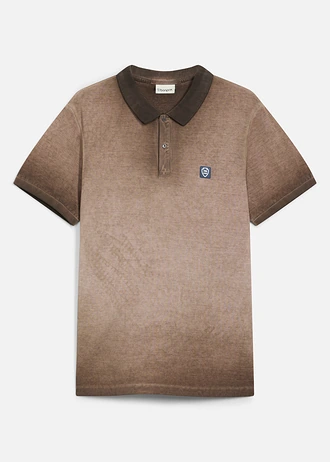 Piqué poloshirt in washed out used look, Kleur: diepblauw used