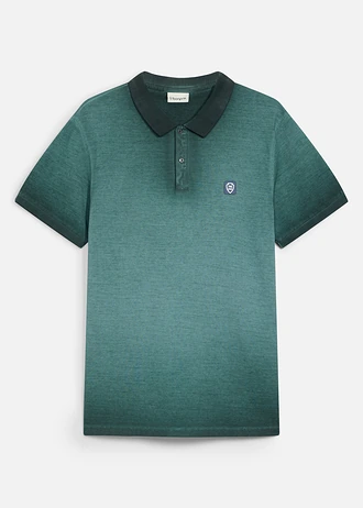 Polo piqué aspect délavé • gris vert • Boutique bonprix
