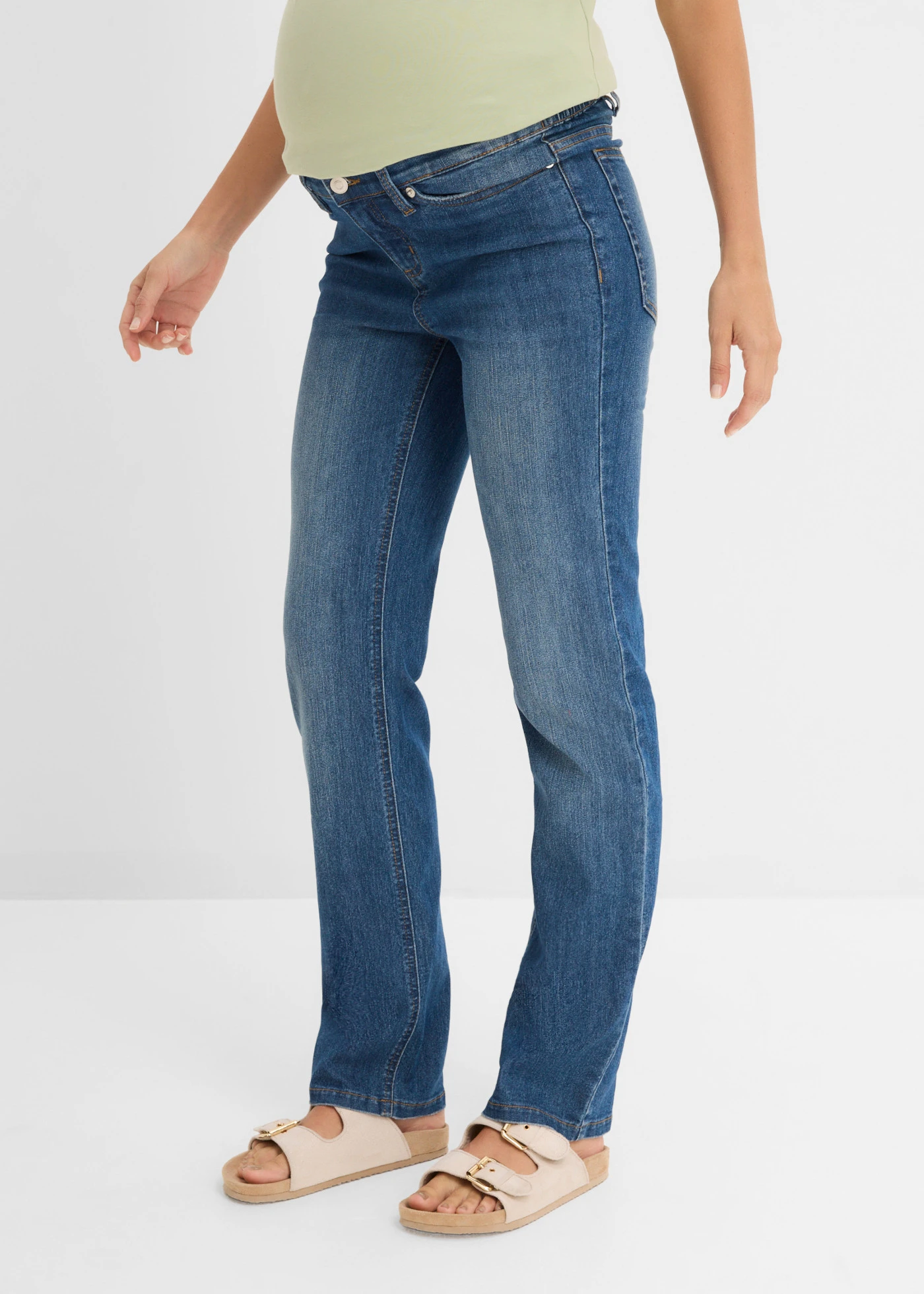 2-in-1 zwangerschapsjeans voor de zwangerschap en daarna, straight • middelblauw denim • product-page.page-title-suffix