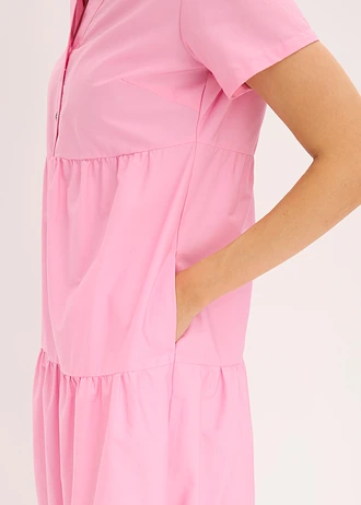 Rochie-tunică din bumbac 100% cu broderie perforată • roz pal • magazin bonprix