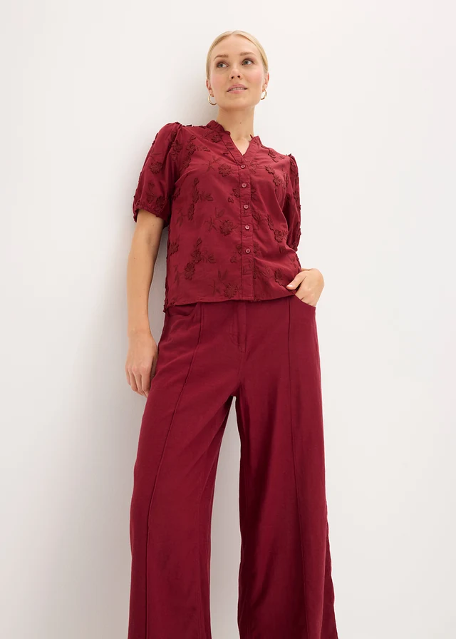 Chemisier manches courtes, 100% coton • rouge rubis • product-page.page-title-suffix