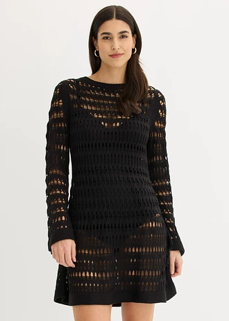 Rochie croșetată, culoare: negru