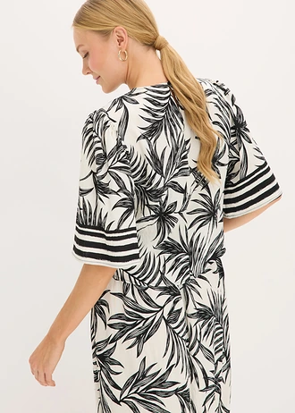 Blouse met korte mouwen • zwart/wit gedessineerd • bonprix online shop