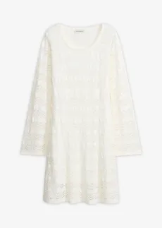 Rochie croșetată cu mâneci tip trompetă • ecru • magazin bonprix