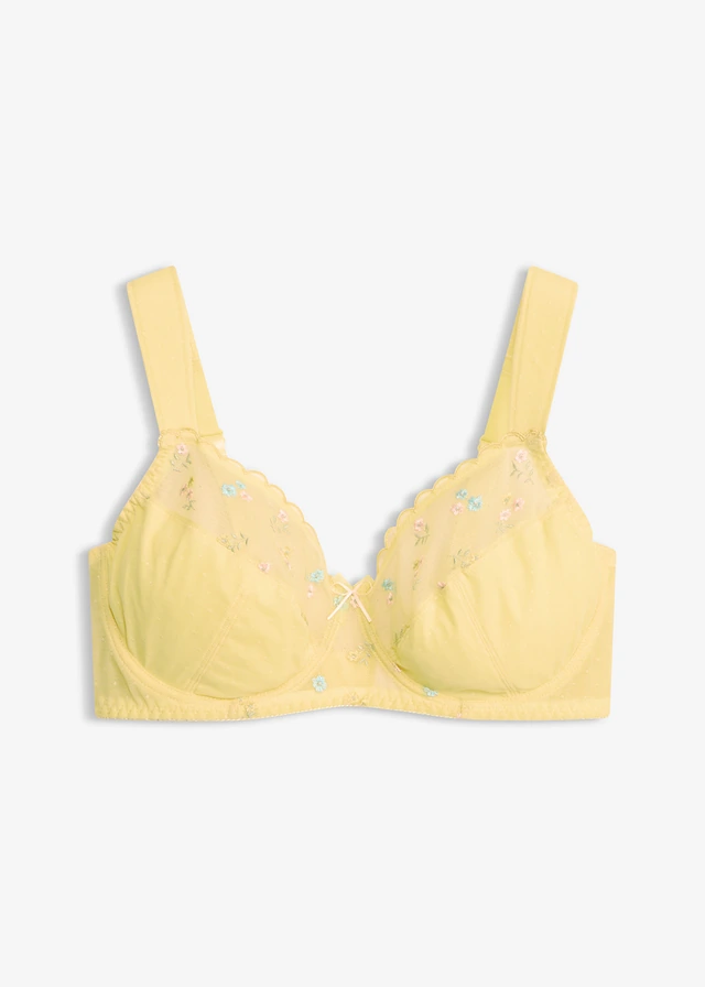 Soutien-gorge minimiseur à bretelles rembourrées • jaune clair floral • Boutique bonprix