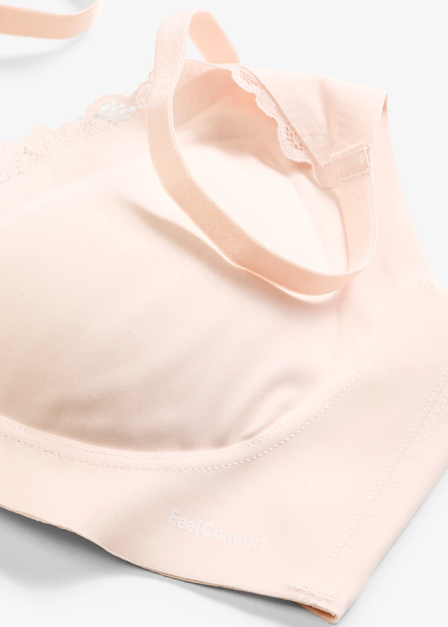 Sutien vătuit Feel Comfort lasercut, fără armătură • roz pal • magazin bonprix