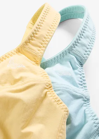 Bh zonder beugels met biologisch katoen (set van 2) • lichtgeel+aquablauw • bonprix online shop