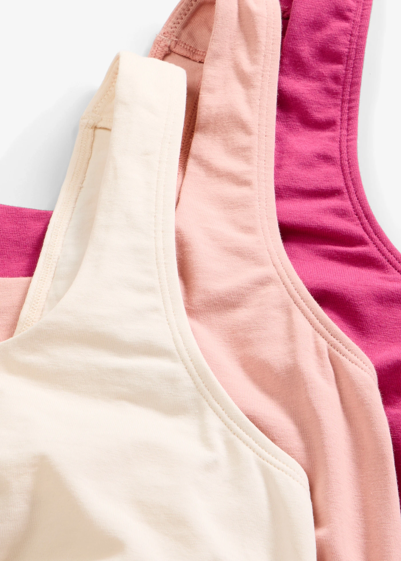 Lot de 3 brassières coton extensible • rose fuchsia + beige + vieux rose • Boutique bonprix