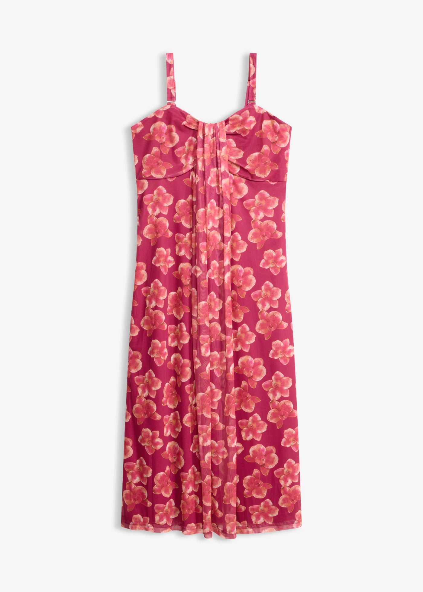Maxi ruha neccből • fukszia pink-bordó virágmintás • bonprix áruház