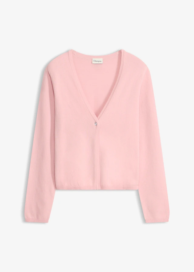 Gilet simple en fine maille • rose cendré • Boutique bonprix