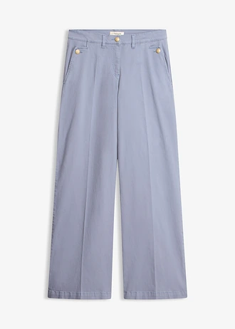 Pantalon large et extensible, Couleur: bleu fumé