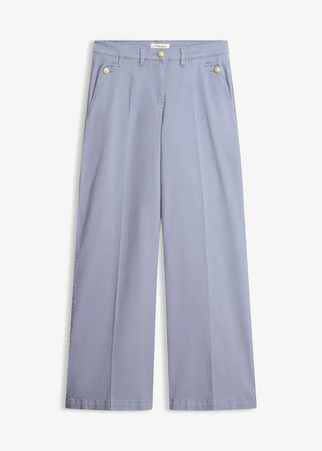 Pantaloni Wide Leg cu stretch • albastru fumuriu • magazin bonprix