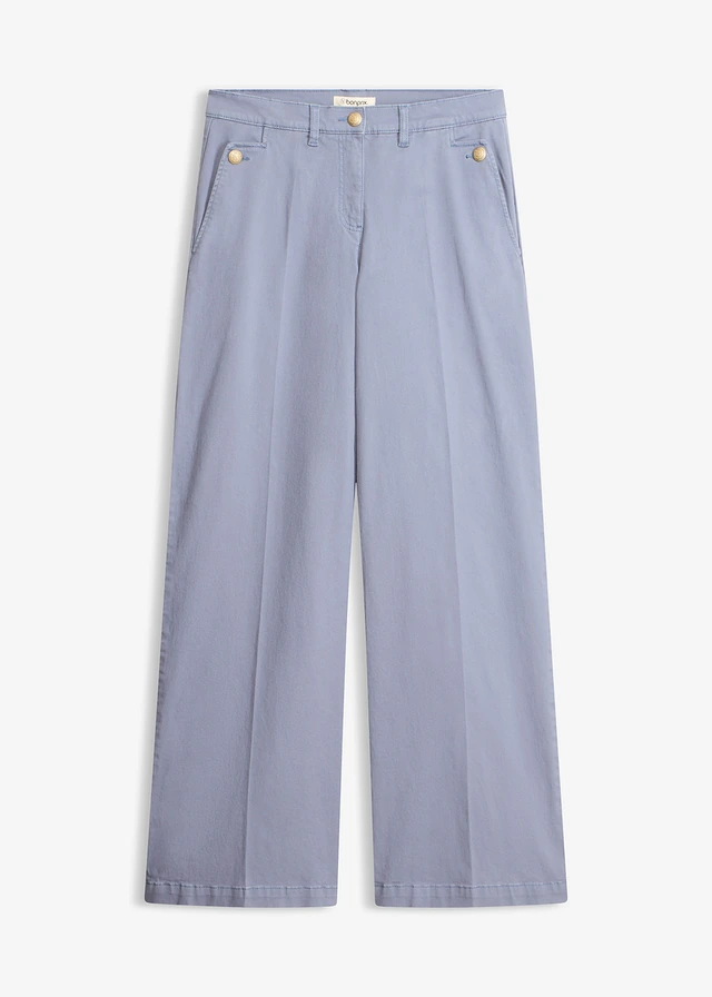 Wide leg broek met stretch