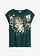 Shirt van biologisch katoen, Kleur: diepgroen met print
