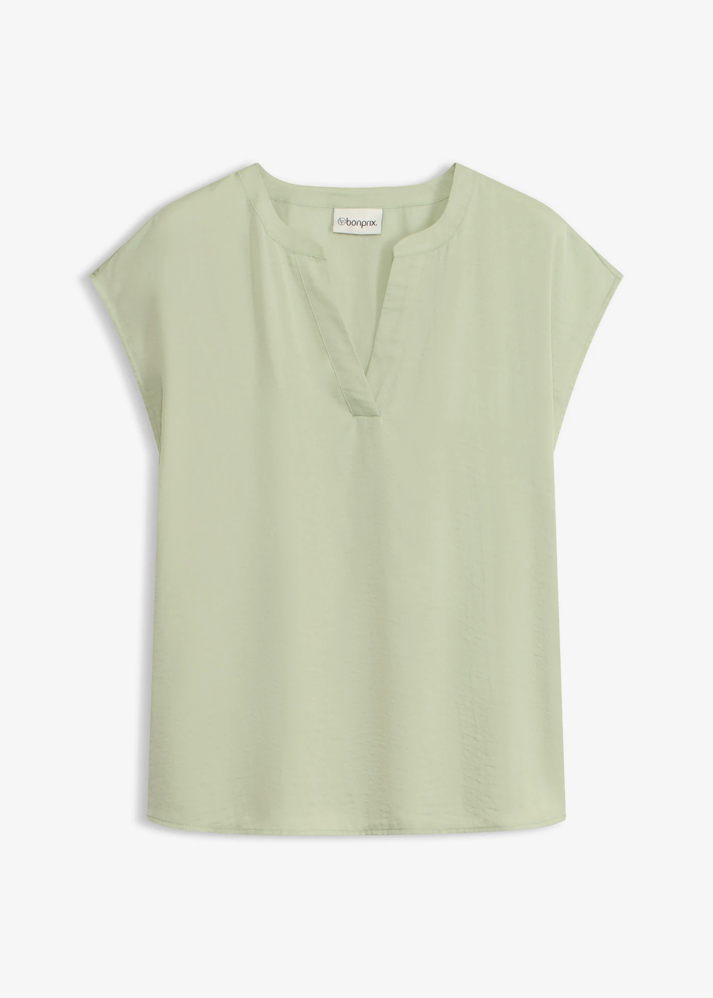 Blouse manches courtes ample en satin avec épaules descendues • vert pâle • Boutique bonprix