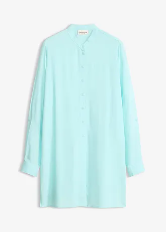 Lange blouse van viscose • aquablauw • bonprix online shop
