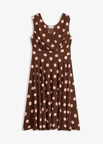 Robe en jersey à pois • marron pois rose cendré • Boutique bonprix