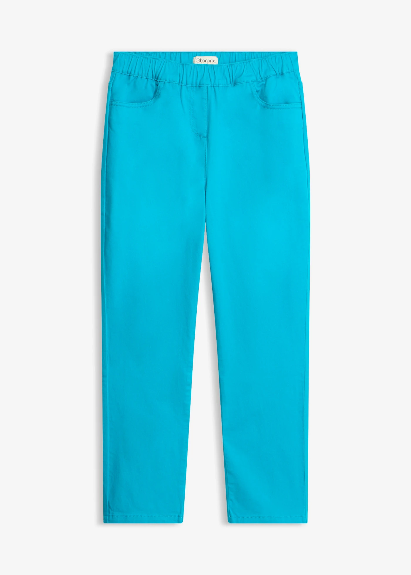 Pantaloni 7/8 cu talie elastică, cu stretch • albastru-lagună • magazin bonprix