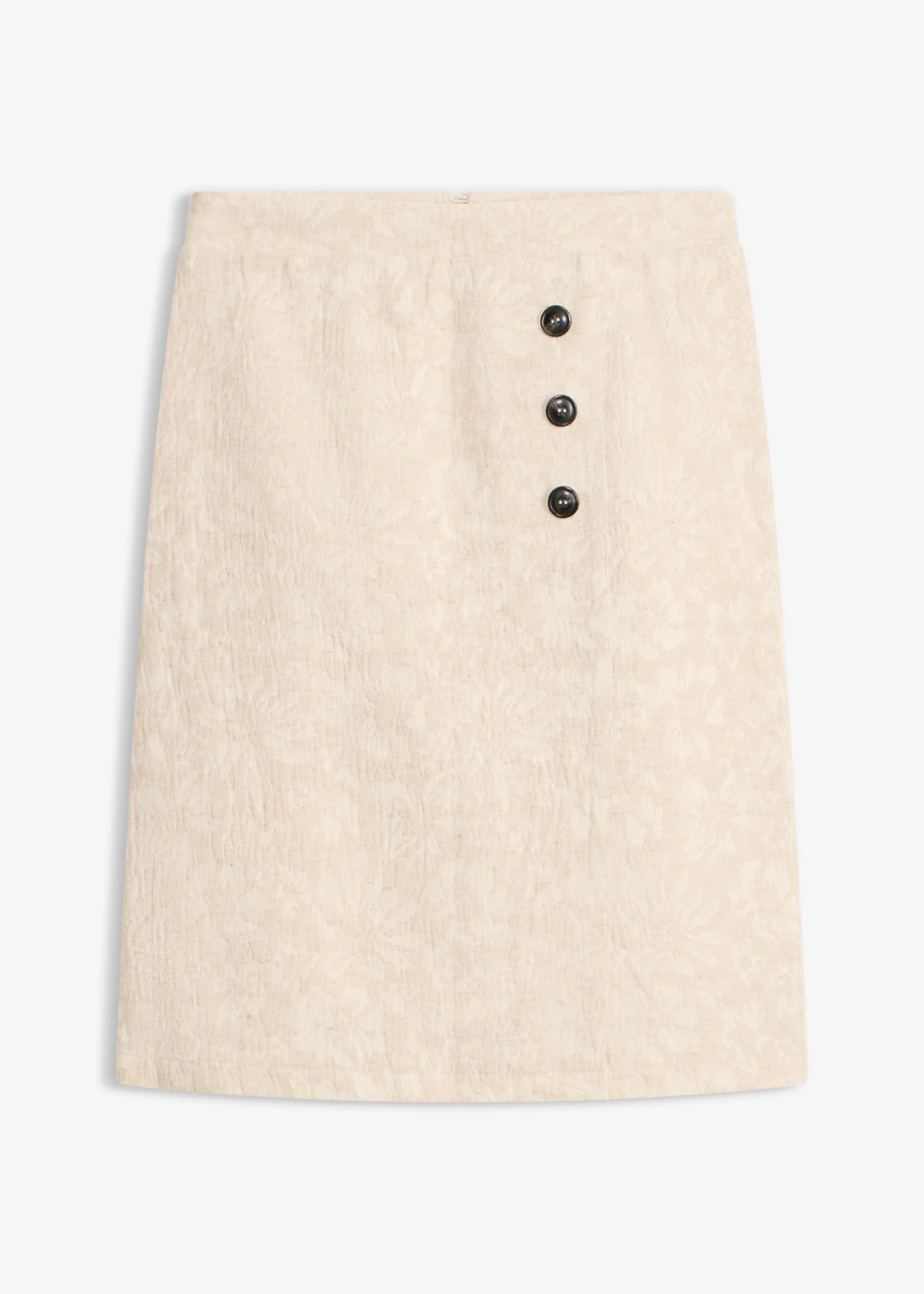 Rok van katoenjacquard met linnen • lichtsand gebloemd • bonprix online shop