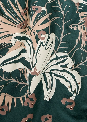 Shirt van biologisch katoen • diepgroen met print • bonprix online shop