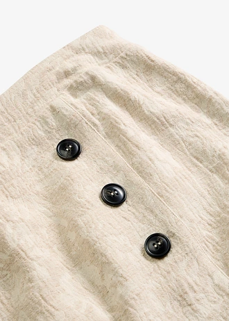 Rok van katoenjacquard met linnen • lichtsand gebloemd • bonprix online shop