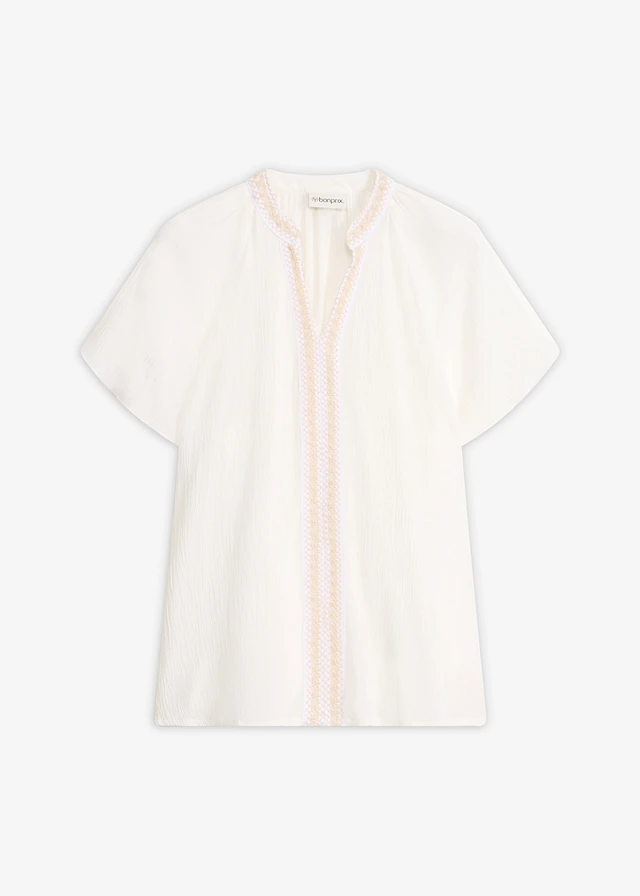 Tunique en viscose effet froissé • écru-latte macchiato • Boutique bonprix