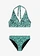 Bikiny neckholder (2-dielne), vysoký výstrih okolo nôh, rýchlo schnúce (2-dielna sada), farba: mätovo zelená-čierna zebra