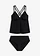 Tankini à bretelles croisées (ens. 2 pces), séchage rapide, Couleur: noir