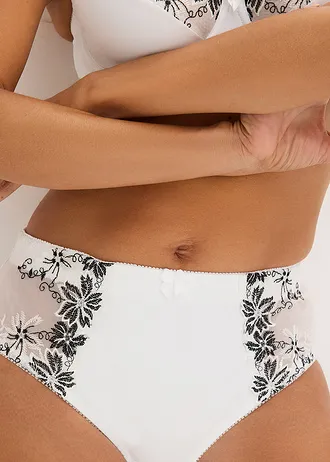 Corrigerende slip met elegant borduursel (set van 2) • wit+wit-zwart • bonprix online shop