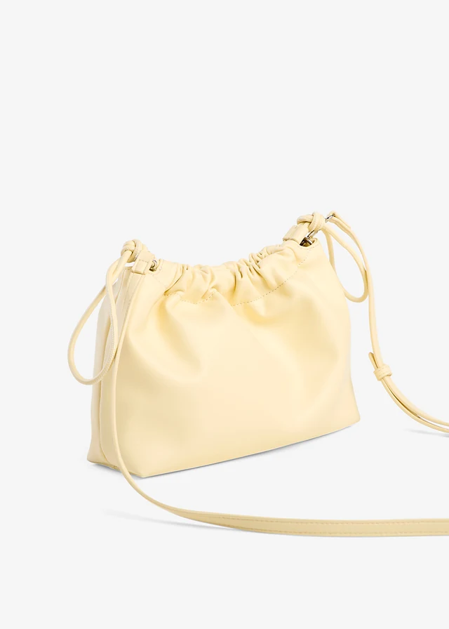 Sac à bandoulière et fronces, Couleur: jaune pâle