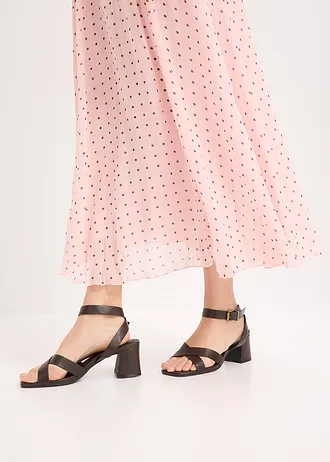 Jupe en mousseline effet froissé • rose cendré-marron • Boutique bonprix